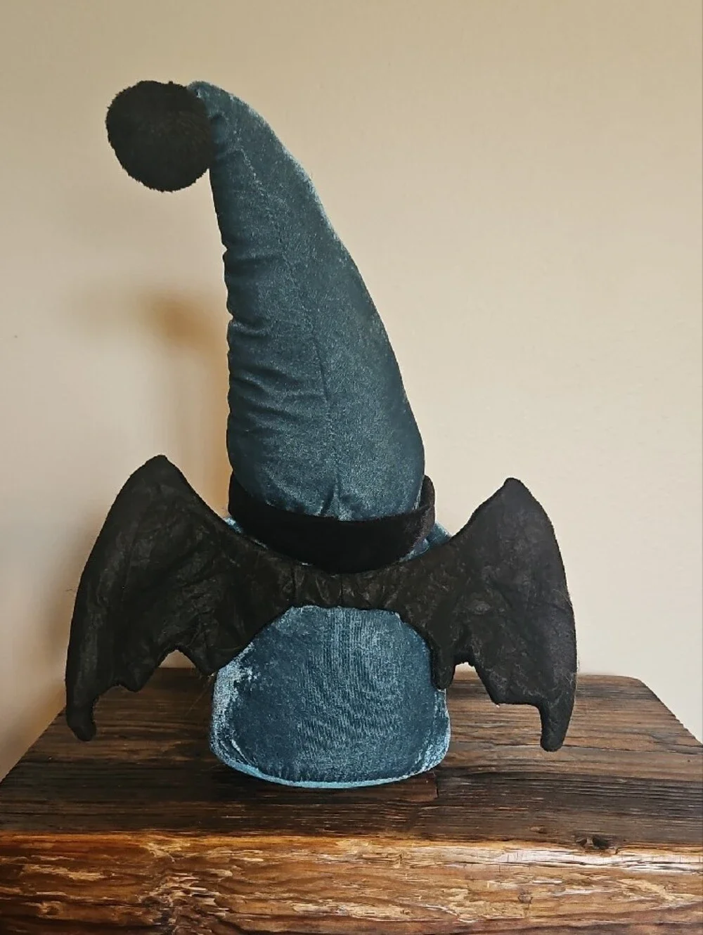 Velvet Teal Bat-Gnome Plush Decor